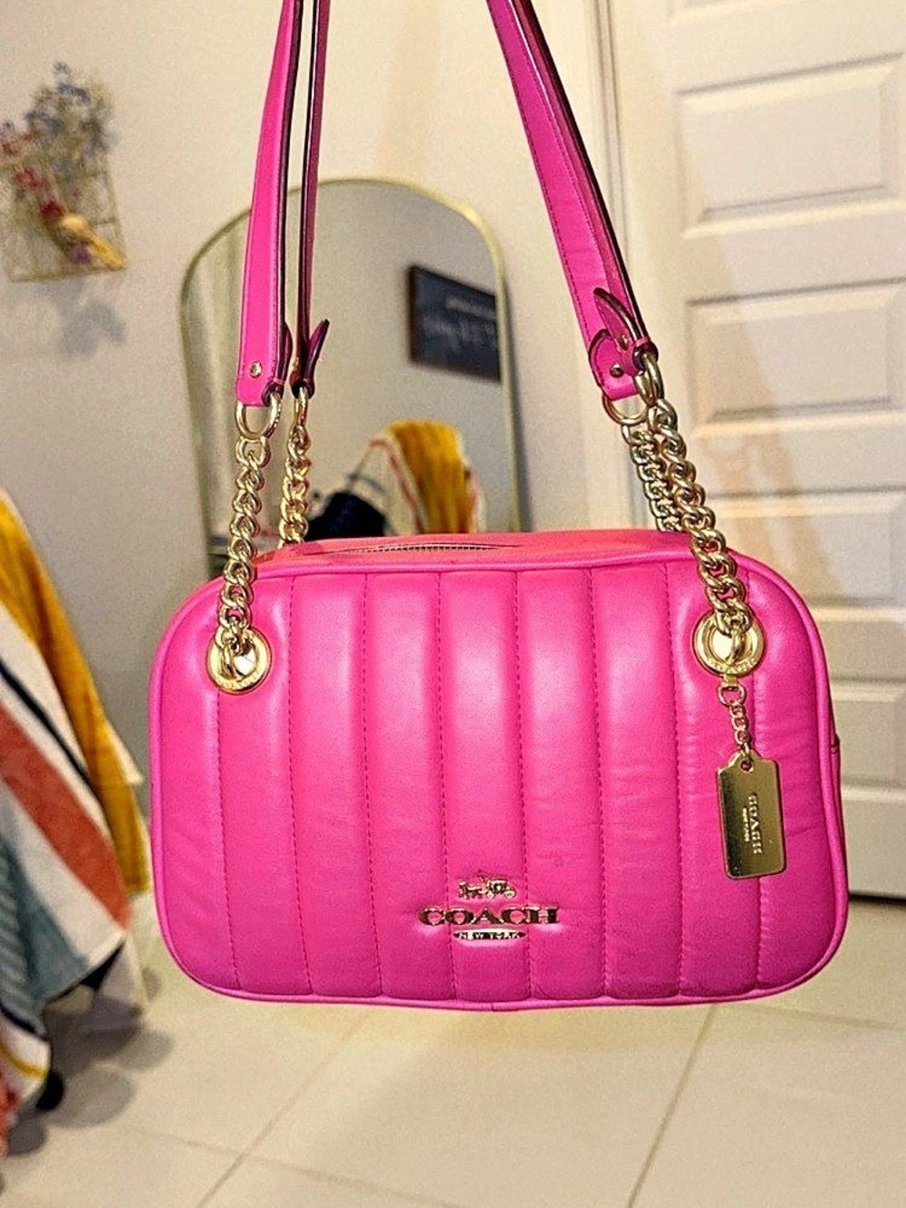 Coach Cammie Chain Shoulder Bag in Pink